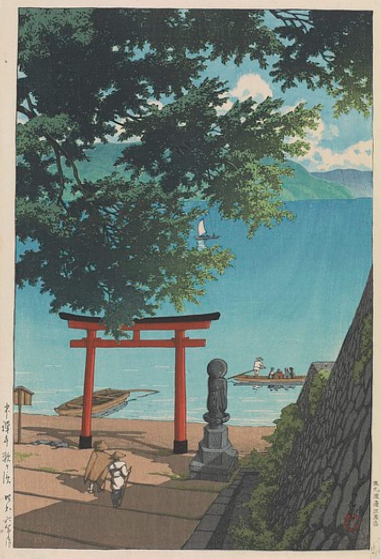 Chuzenji Temple, Utagahama - Kawase Hasui Catalogue woodblock print