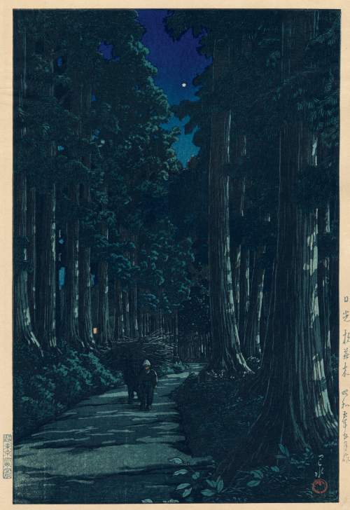 Kawase Hasui - Cryptomeria Avenue, Nikko thumbnail