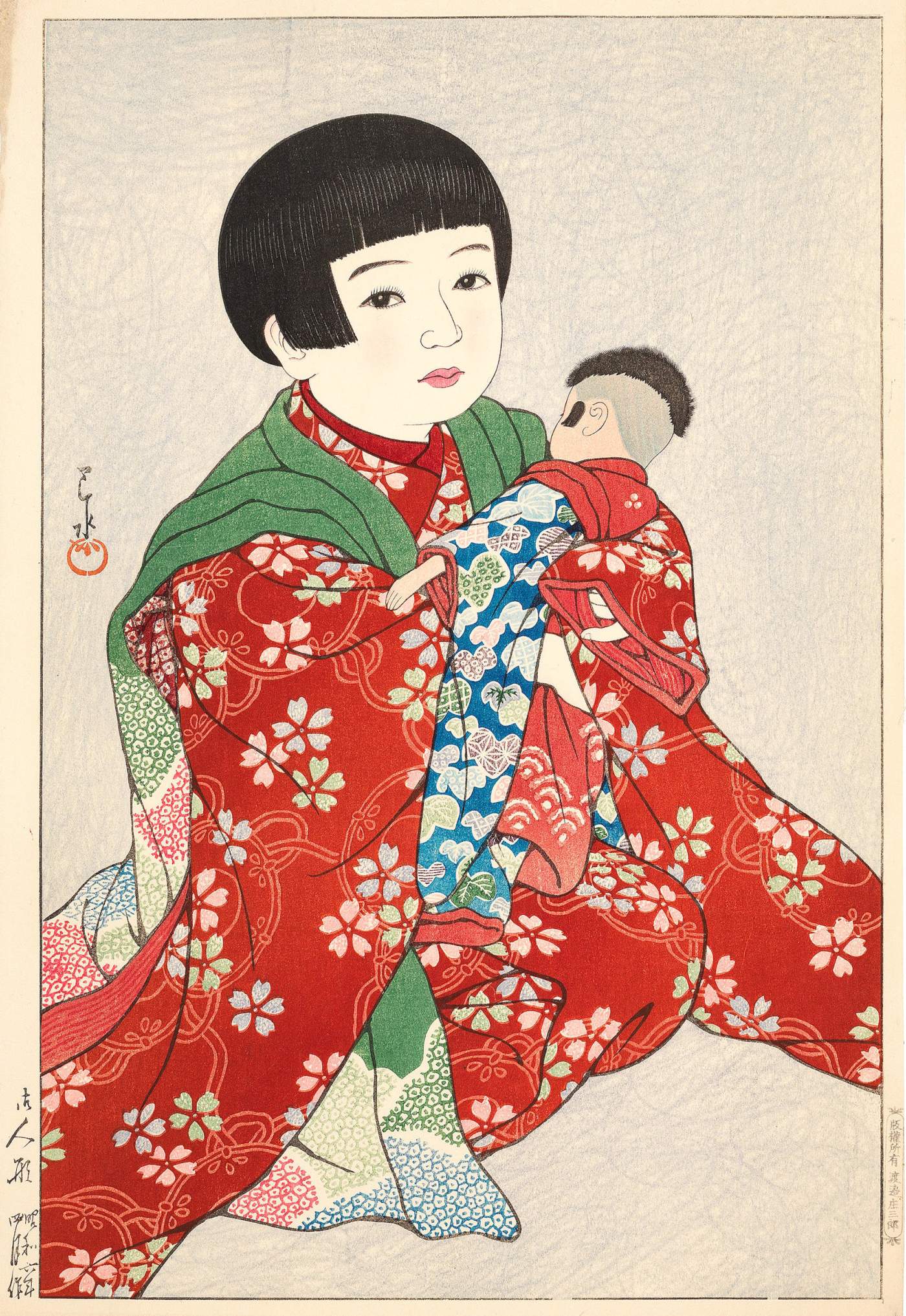 A Doll - Kawase Hasui Catalogue woodblock print