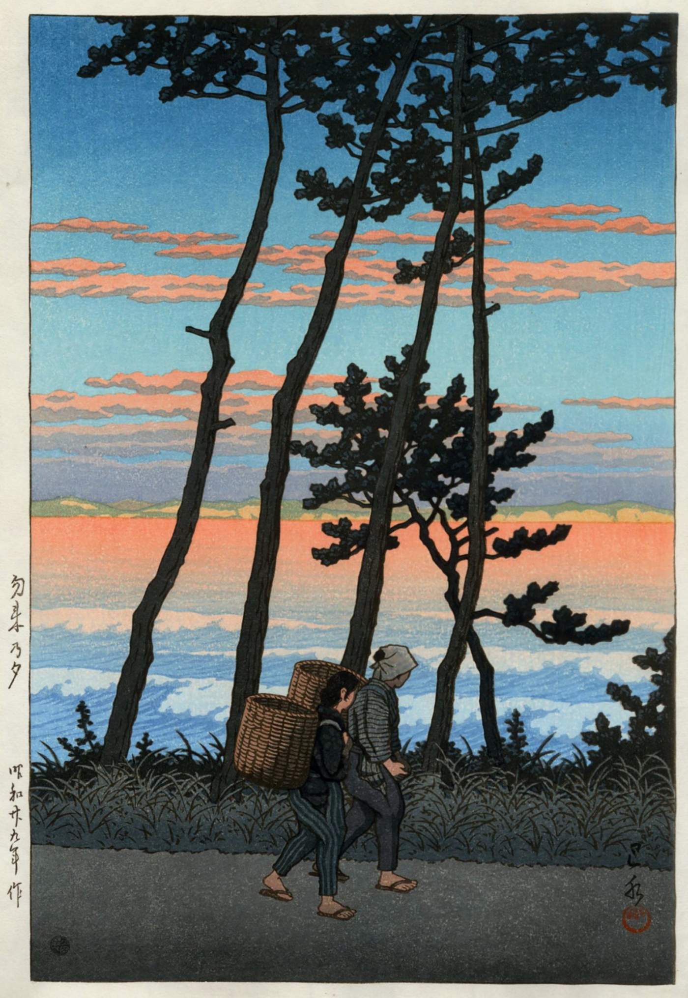 Dusk at Nakaso - Kawase Hasui Catalogue woodblock print