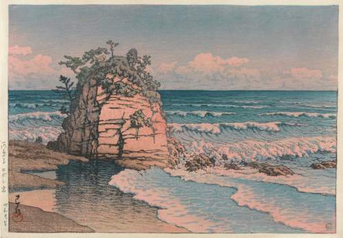 Kawase Hasui - Eboshi Rock, Kawarago thumbnail