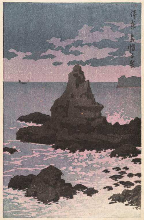 Kawase Hasui - Eboshi Rock thumbnail