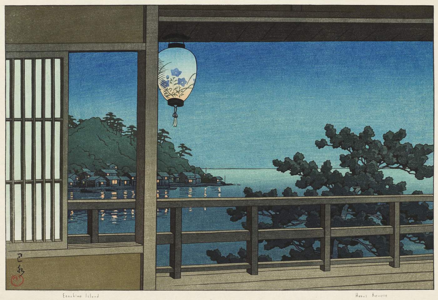 Enoshima - Kawase Hasui Catalogue woodblock print