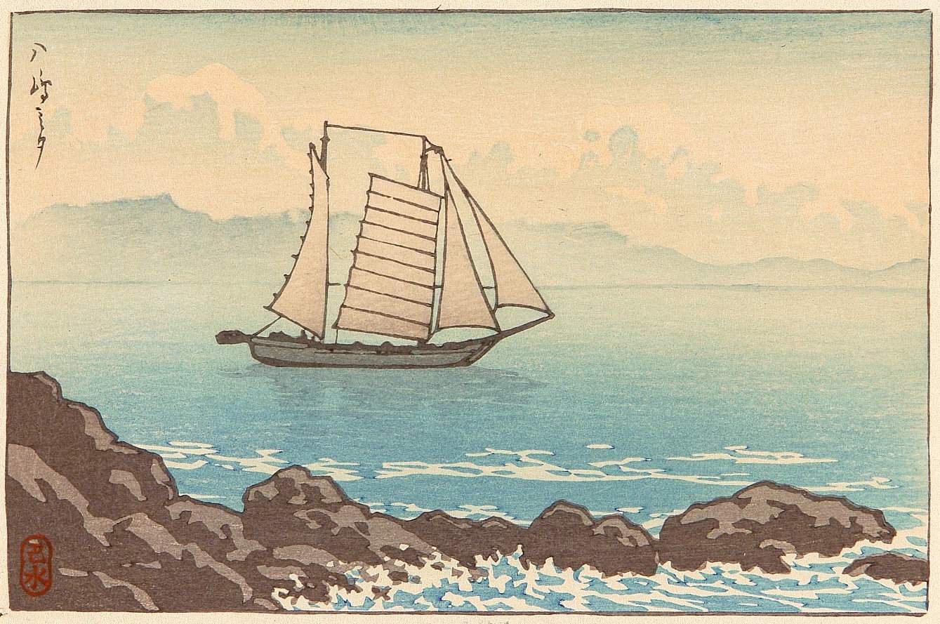 Evening at Yashima - Kawase Hasui Catalogue woodblock print