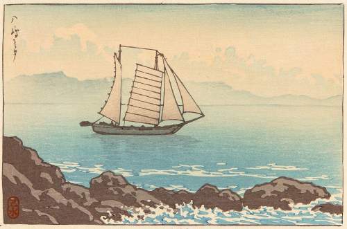 Kawase Hasui - Evening at Yashima thumbnail