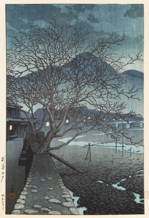 Kawase Hasui - Evening in Beppu thumbnail