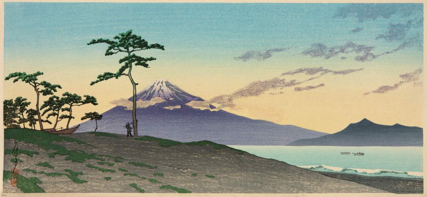 Evening in Miho - Kawase Hasui Catalogue woodblock print