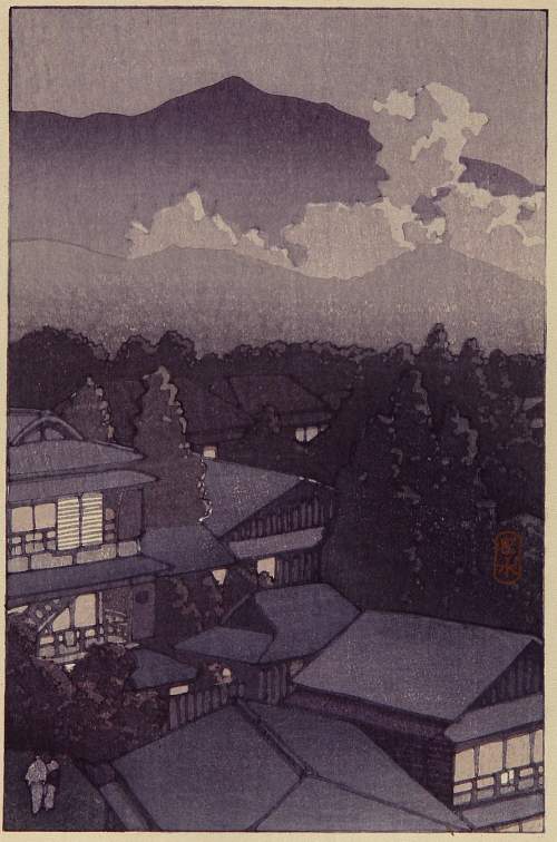 Kawase Hasui - Evening View of Mountain Resort thumbnail