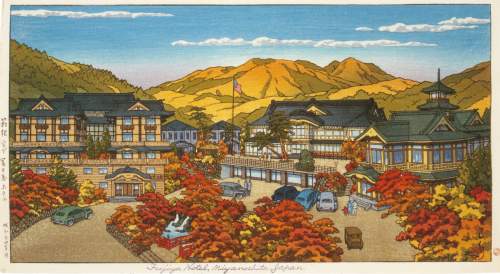Kawase Hasui - Fujiya Hotel, Miyanoshita, Hakone (Autumn) thumbnail