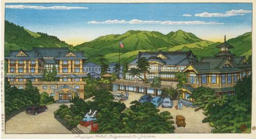 Kawase Hasui - Fujiya Hotel, Miyanoshita, Hakone (Spring) thumbnail