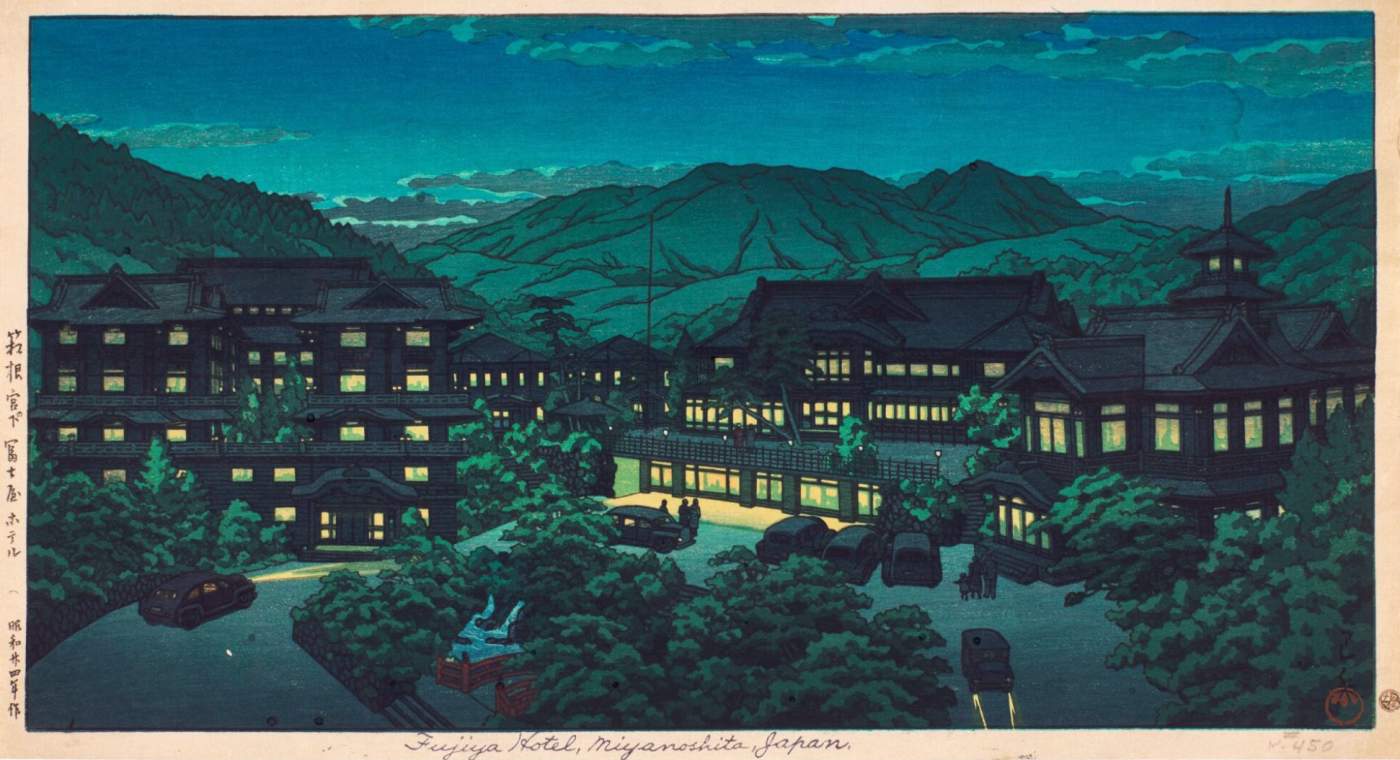 Fujiya Hotel, Miyanoshita, Hakone (Summer) - Kawase Hasui Catalogue woodblock print