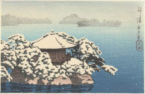 Kawase Hasui - Godaido, Matsushima thumbnail