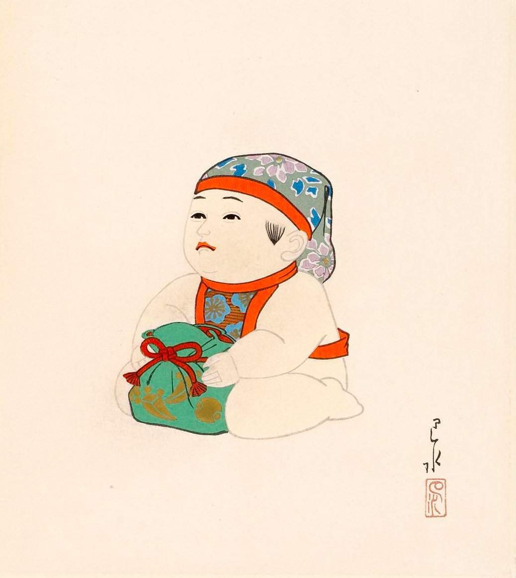 Imperial Doll (1) - Kawase Hasui Catalogue woodblock print