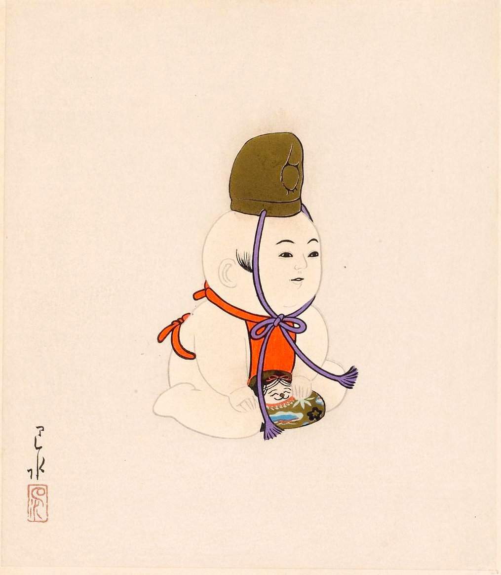 Imperial Doll (10) - Kawase Hasui Catalogue woodblock print