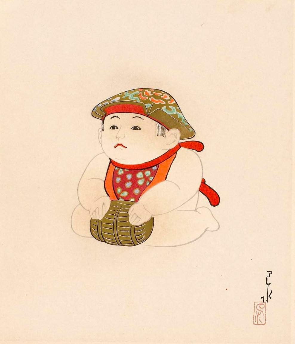 Imperial Doll (12) - Kawase Hasui Catalogue woodblock print