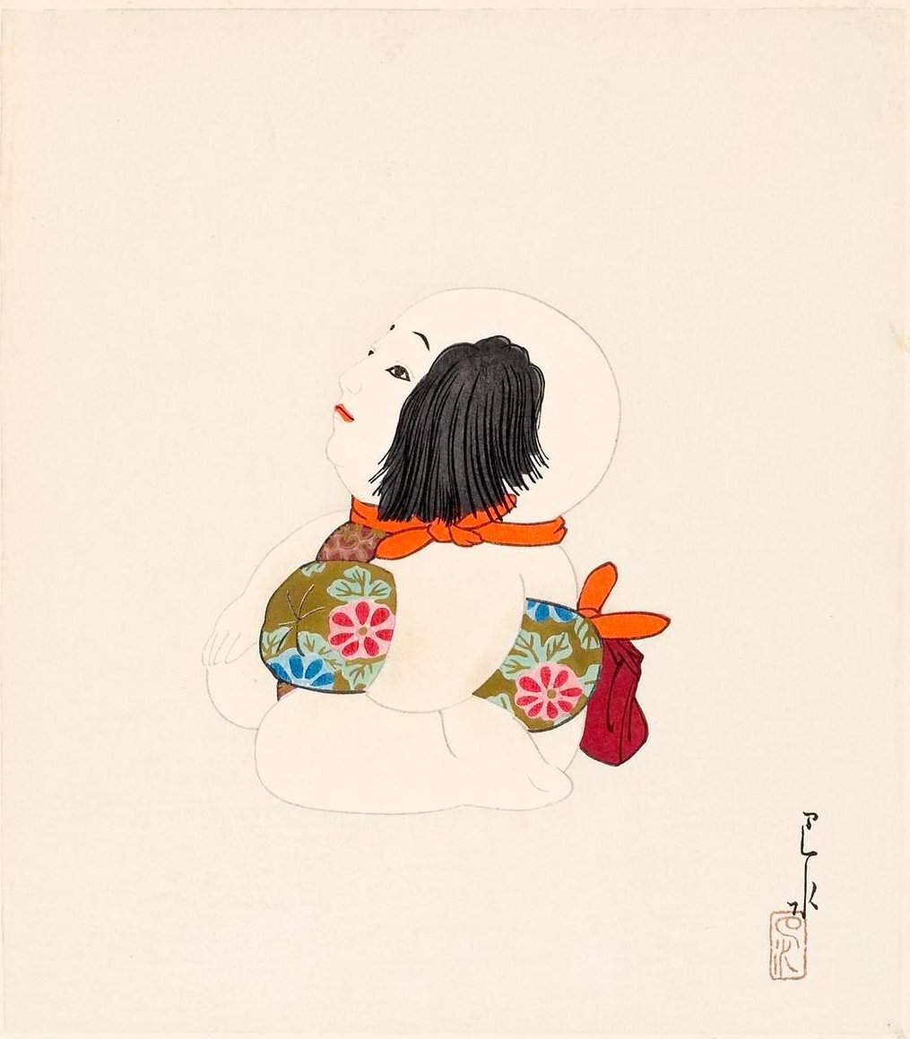 Imperial Doll (14) - Kawase Hasui Catalogue woodblock print
