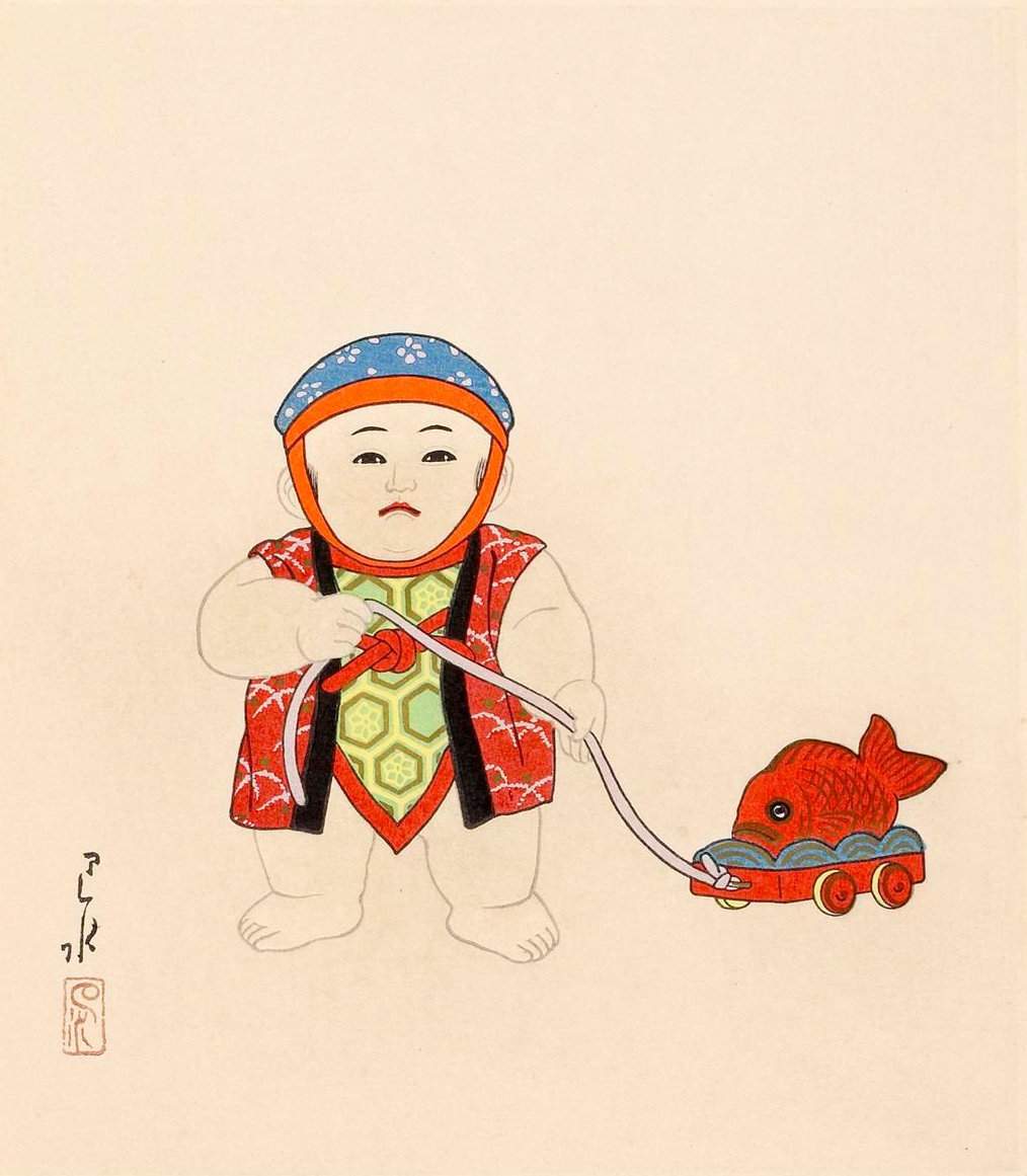 Imperial Doll (3) - Kawase Hasui Catalogue woodblock print