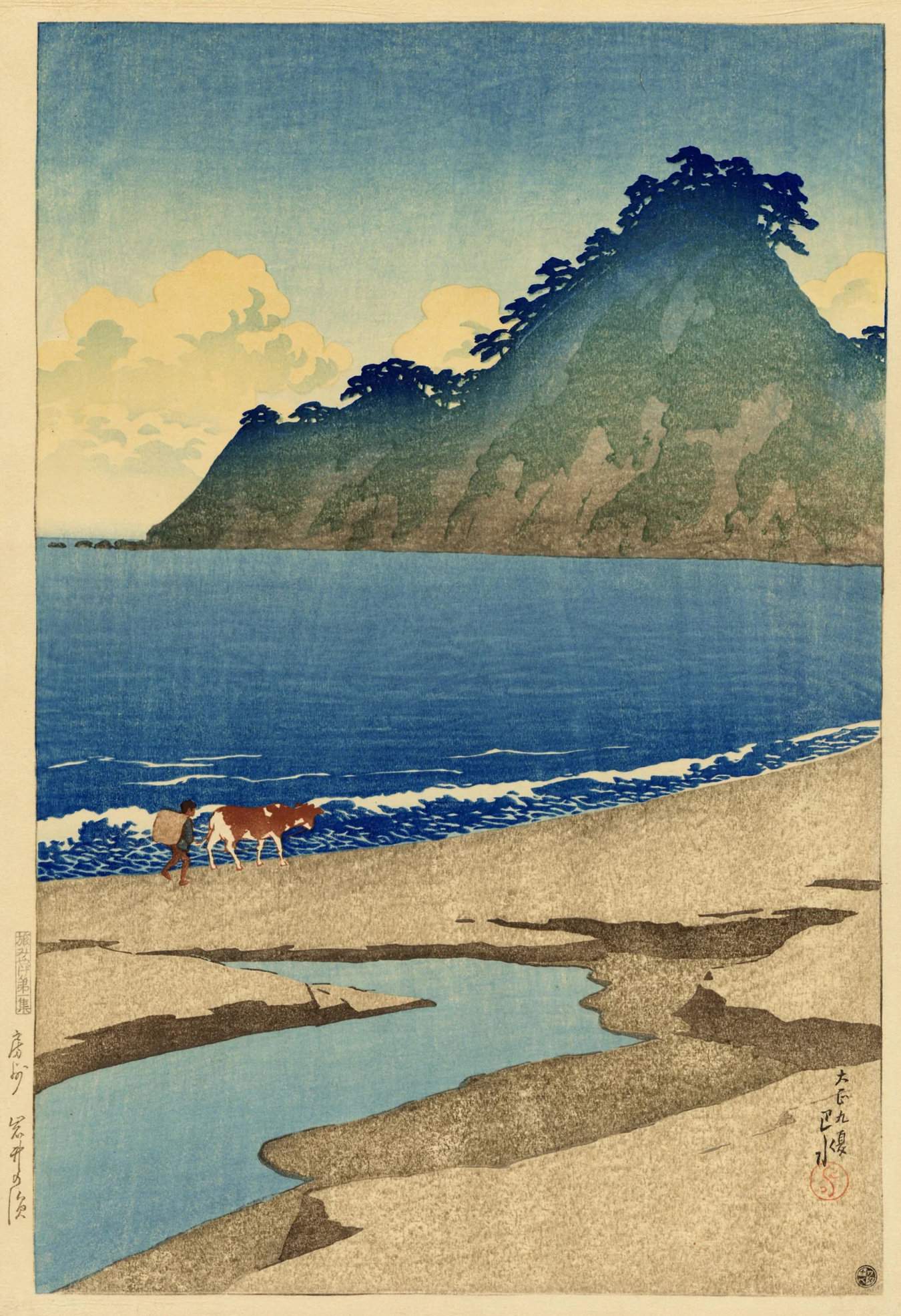 Iwai Beach, Boshu - Kawase Hasui Catalogue woodblock print