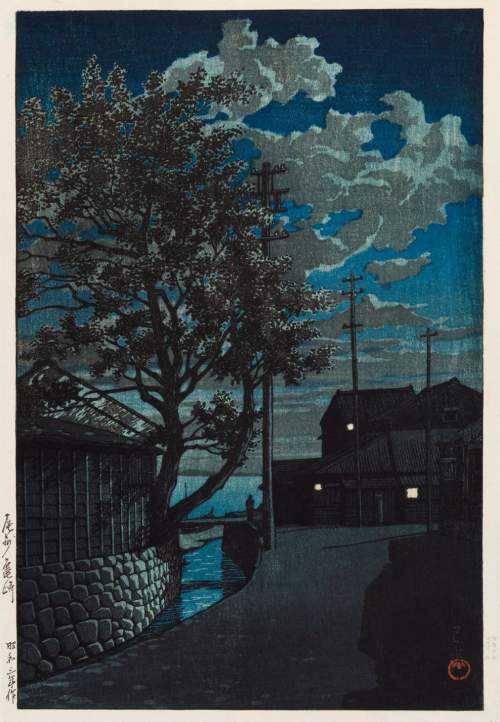 Kawase Hasui - Kamezaki, Owari Province thumbnail