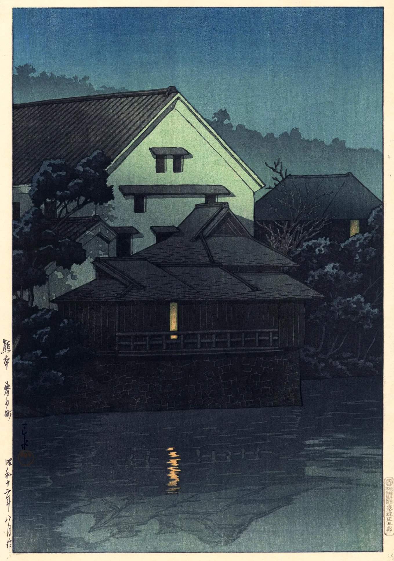Kasuga, Kumamoto - Kawase Hasui Catalogue woodblock print