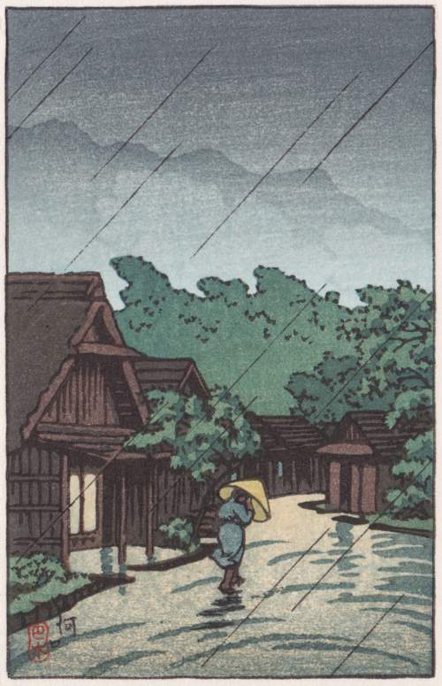Kawase Hasui - Kawaguchi in Rain thumbnail