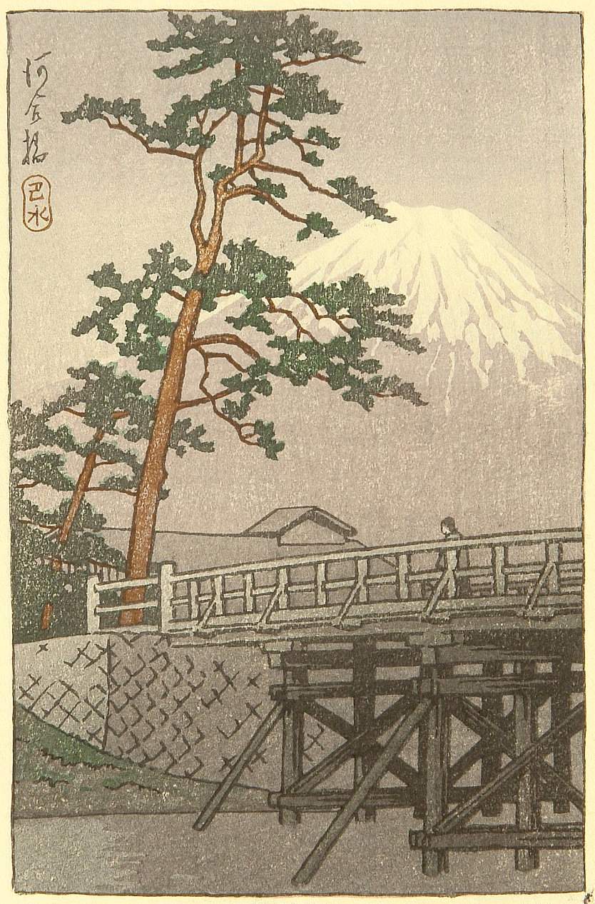 Kawaibashi Bridge - Kawase Hasui Catalogue woodblock print