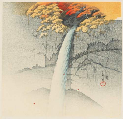Kawase Hasui - Kegon Falls, Nikko thumbnail