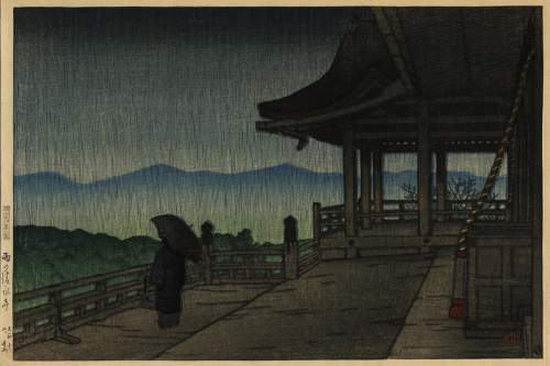 Kawase Hasui - Kiyomizu Temple in the Rain thumbnail
