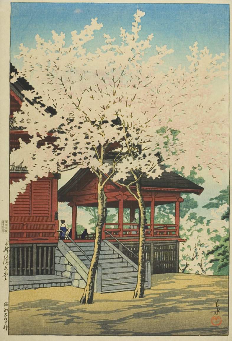 Kiyomizu Temple, Ueno - Kawase Hasui Catalogue woodblock print