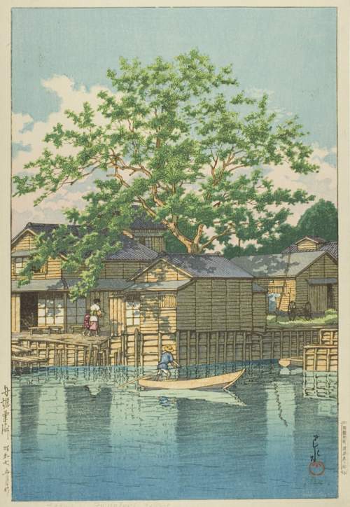 Kawase Hasui - Kuri Ferry, Funabori thumbnail