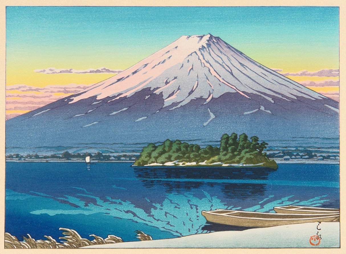 Lake Kawaguchi - Kawase Hasui Catalogue woodblock print