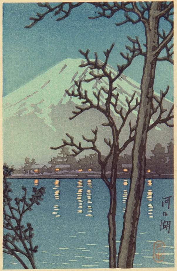 Lake Kawaguchi - Kawase Hasui Catalogue woodblock print