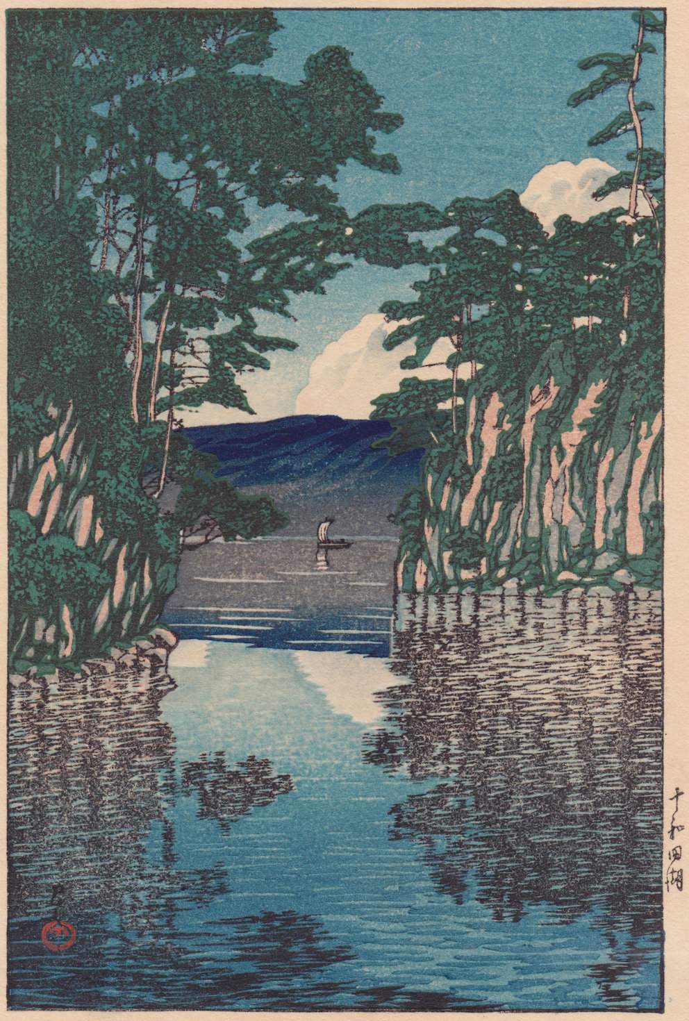 Lake Towada - Kawase Hasui Catalogue woodblock print