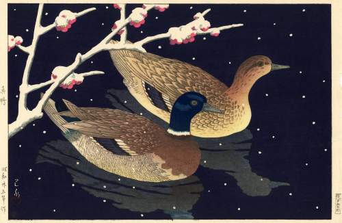 Kawase Hasui - Mallard Ducks thumbnail