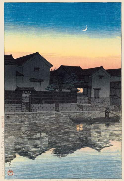 Kawase Hasui - Matsue, Izumo Province: Crescent Moon thumbnail