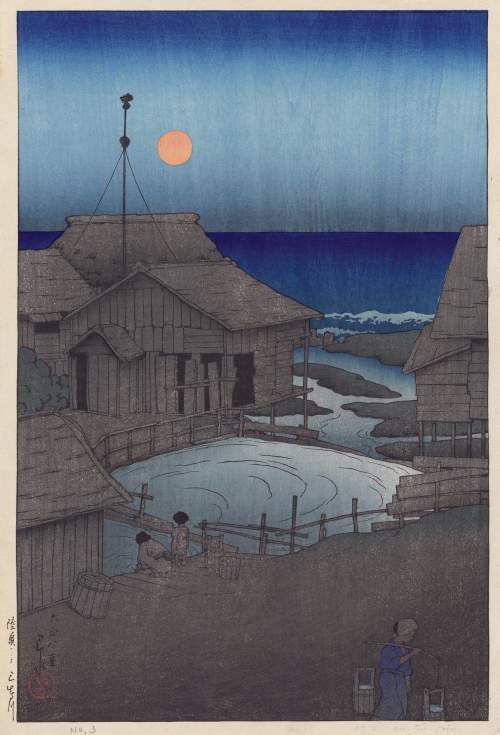 Kawase Hasui - Mishima River, Mutsu Province thumbnail