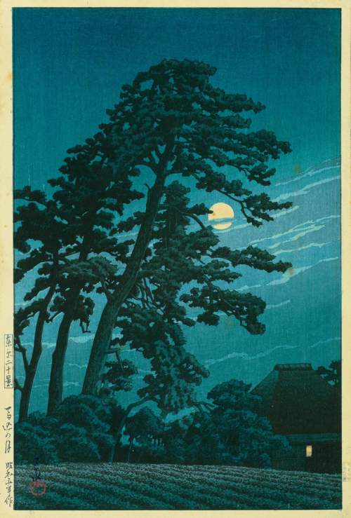 Kawase Hasui - Moon at Magome thumbnail