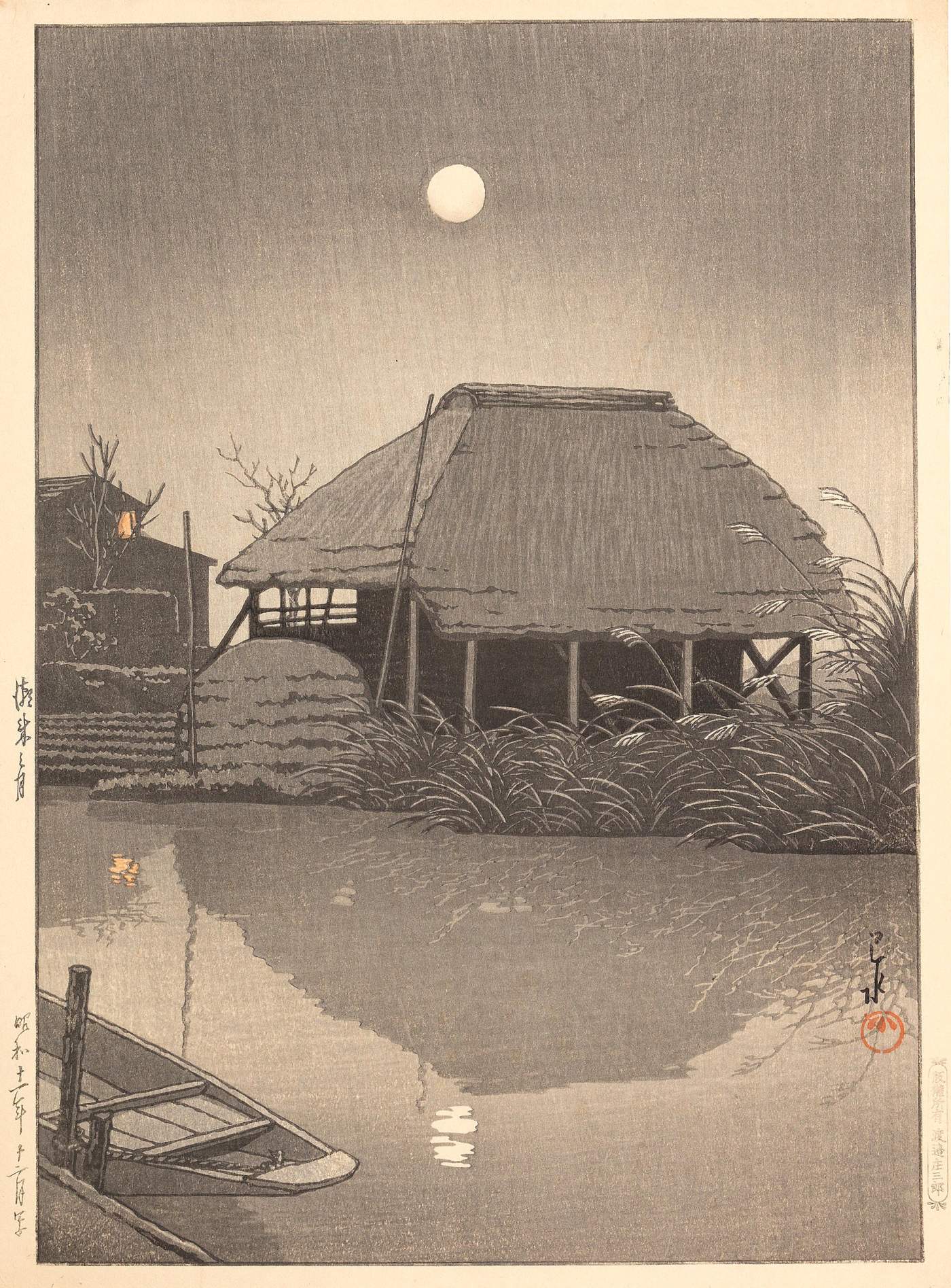 Moon over Itako - Kawase Hasui Catalogue woodblock print