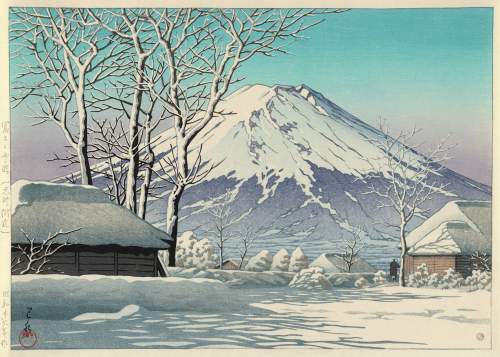 Kawase Hasui - Mount Fuji after Snow from Oshiono thumbnail