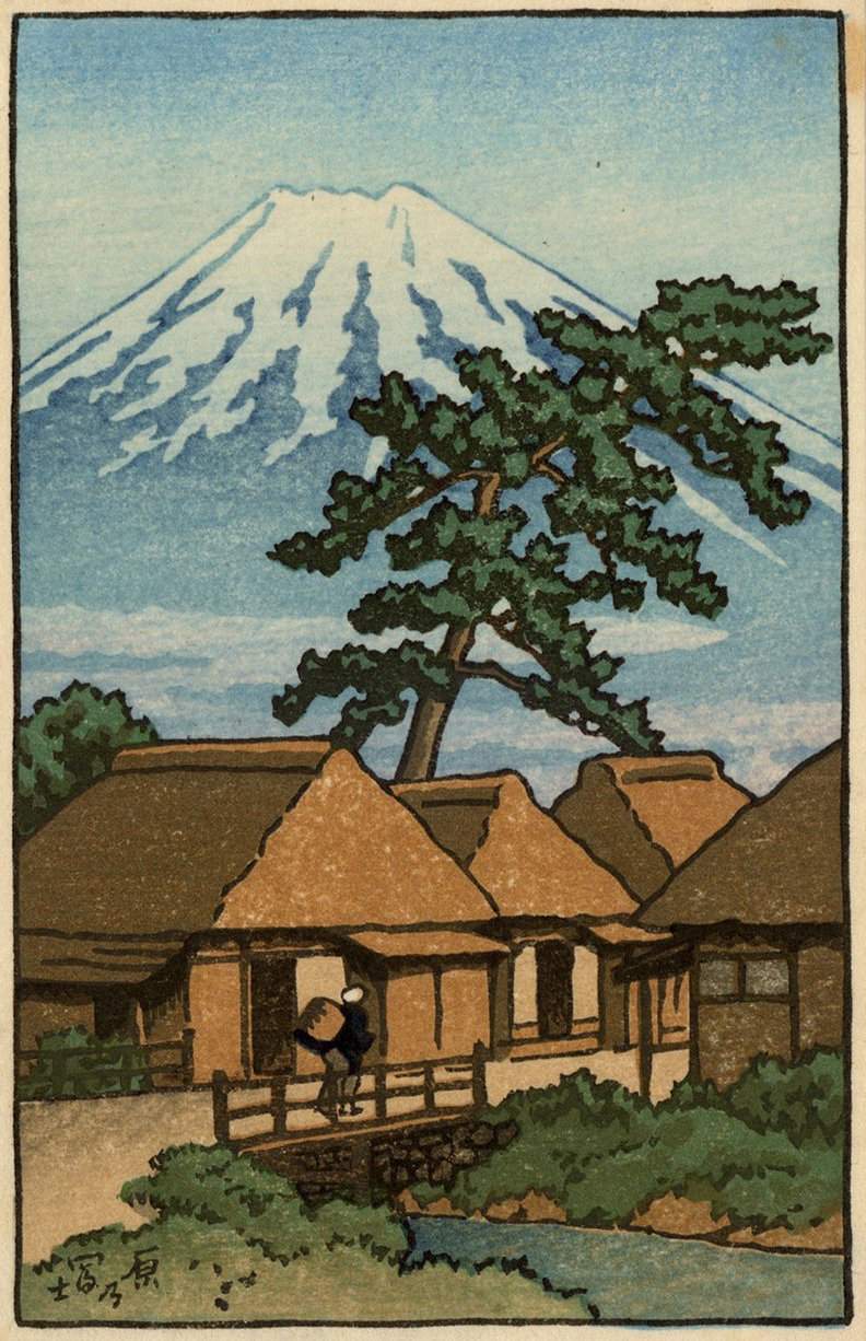 Mount Fuji from Hara - Kawase Hasui Catalogue woodblock print
