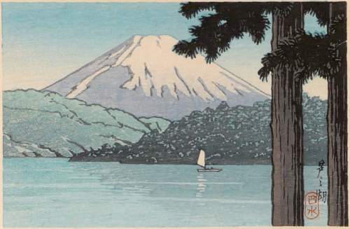 Kawase Hasui - Mount Fuji from Lake Ashi thumbnail