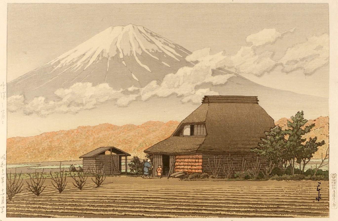 Mount Fuji from Narusawa - Kawase Hasui Catalogue woodblock print