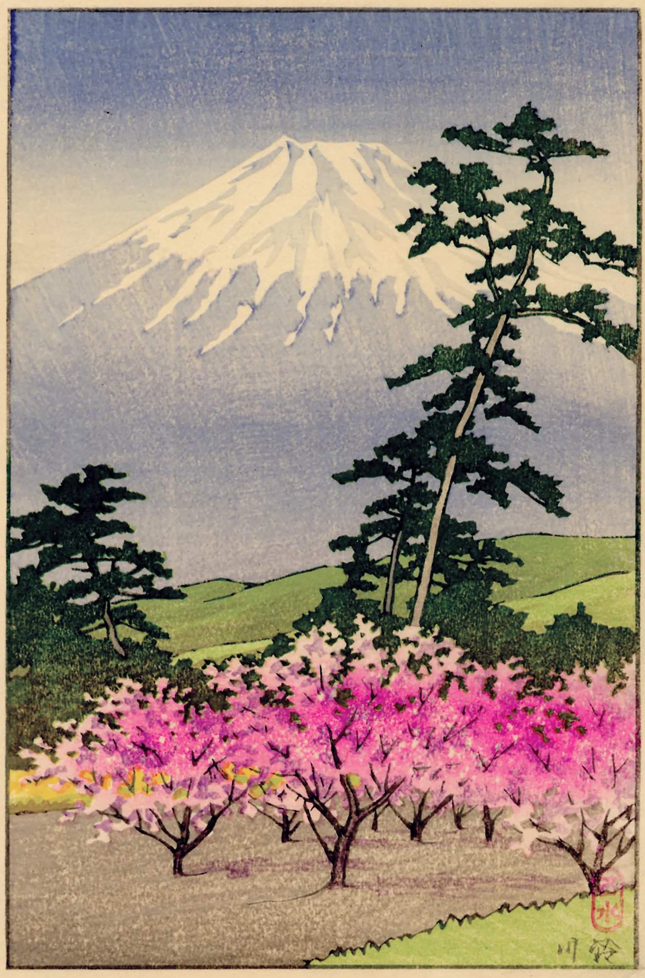 Mount Fuji from Suzukawa - Kawase Hasui Catalogue woodblock print