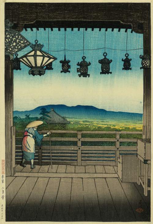 Kawase Hasui - Nigatsu-do Hall, Nara thumbnail