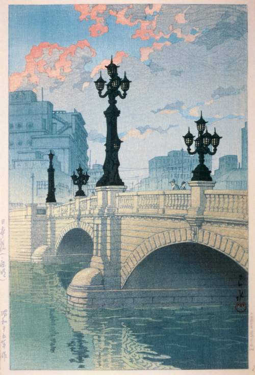 Kawase Hasui - Nihon-bashi Bridge: Dawn thumbnail