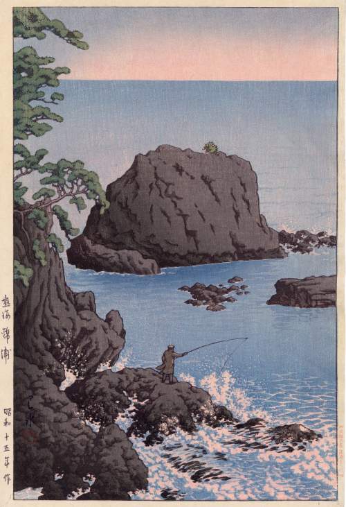 Kawase Hasui - Nishikiura Beach, Atami thumbnail