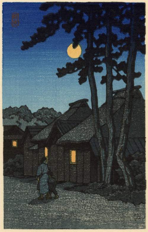 Kawase Hasui - Nissaka on a Moonlit Night thumbnail