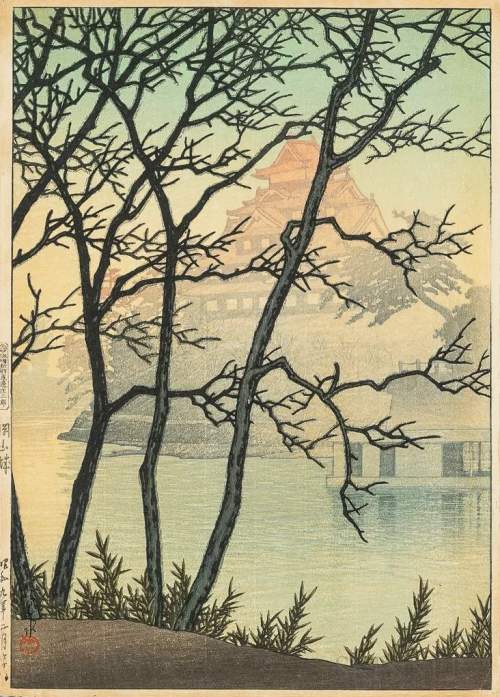 Kawase Hasui - Okayama Castle thumbnail