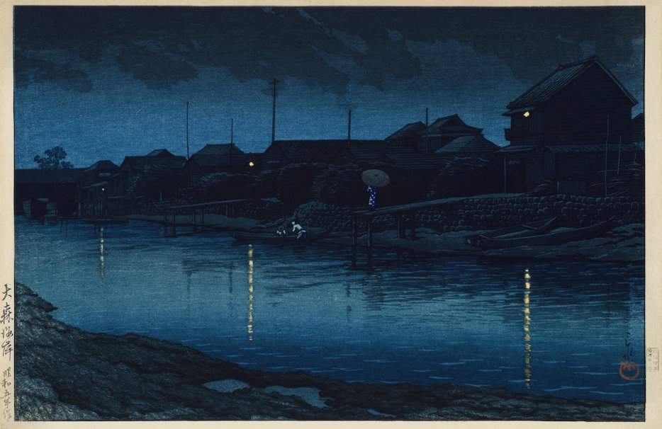 Omori Coast - Kawase Hasui Catalogue woodblock print