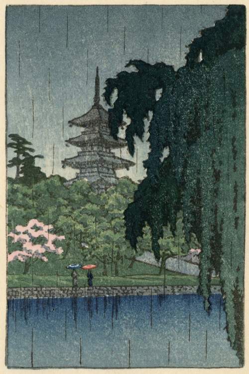 Kawase Hasui - Rain at Sarusawa Pond thumbnail